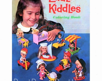 Vintage Printable Coloring Book Liddle Kiddles 1966 PDF Instant Digital Download Cute Childhood Toy 80 Pages to Color