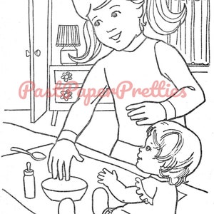 Vintage Printable Coloring Book Baby Alive Doll c. 1976 PDF Instant Digital Download Cute Childhood Toy Doll 102 Pages image 4