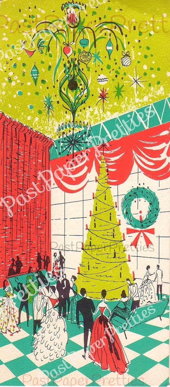 Vintage Printable Mid Century Fancy Grand Christmas Ball Party