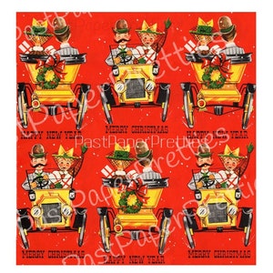 Papel de regalo vintage para Navidad, imprimible, estilo antiguo, victoriano, para parejas, cacharro, retro, descarga digital instantánea