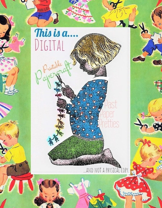 Vintage Paper Dolls Sunbeam Baby Doll Retro 1974 Printable PDF