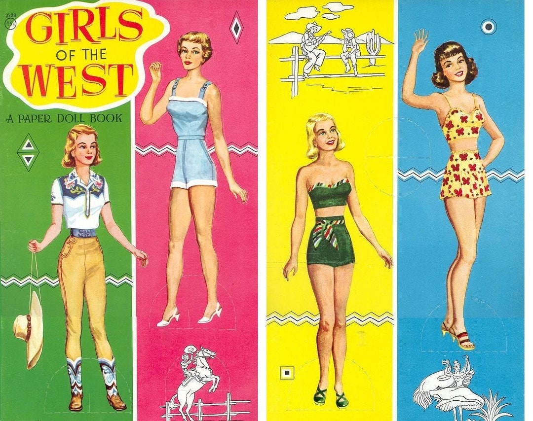 Vintage Paper Dolls Girls of the West C. 1940s Printable PDF Etsy