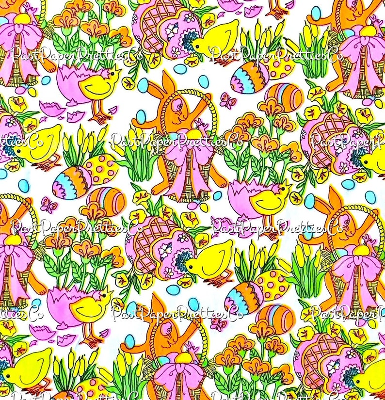 Vintage Printable Easter Gift Wrap 6 Pack Designs Retro Springtime ...