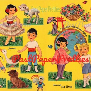 Vintage Paper Dolls Children Round the World 1955 PDF Instant Digital ...