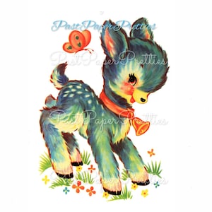 Vintage imprimable mignon agneau et canard avec chapeaux pépinière sticker Image téléchargement numérique mignon kitsch animaux de Pâques Clip Art