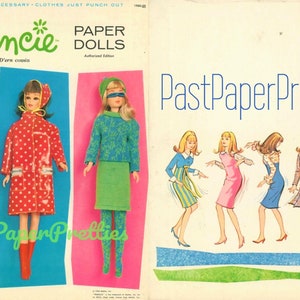 Bonecas de papel vintage Conheça Francie c. 1966 PDF para impressão Download digital instantâneo Boneca de brinquedo de infância fofa Clip Art Z1
