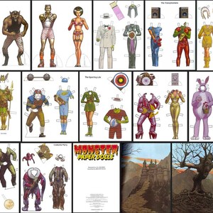 Vintage Monster Paper Dolls Set Printable Instant Digital Download ...