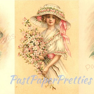 Vintage viktorianische Schönheiten romantische Porträts Postkartenbilder c. 1910 Printable Instant Digital Download Set von 3 hübschen Damen 300 dpi