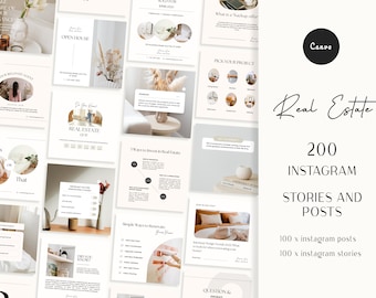 200 Real Estate Instagram Templates: Realtor Marketing (Canva)