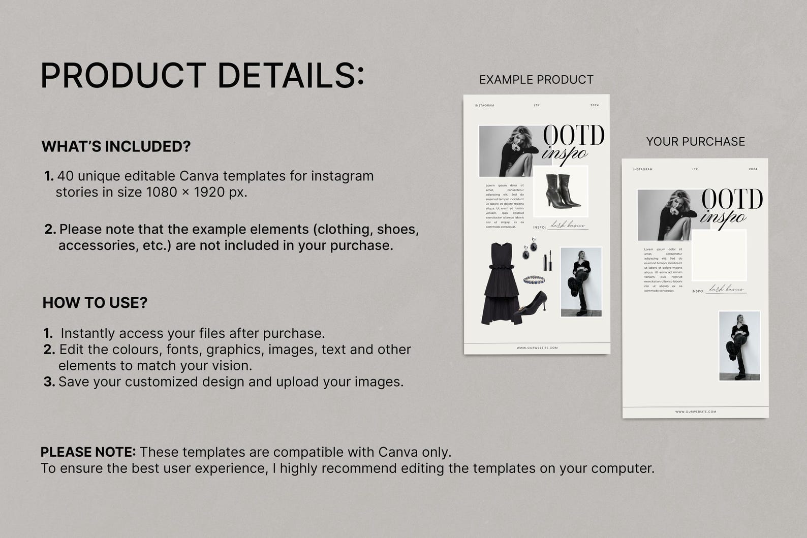 40 Editable LTK Canva Templates for Instagram Story, LTK Product ...