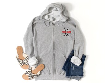 Field Hockey Full Zip Hoodie - CUSTOMIZED