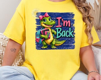PNG Im Back, Boy and Girl alligator, School (Digital Download)