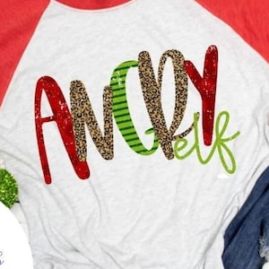 Angry Elf Tee - Choose Size/Color Funny, Snarky, Full Color, Holiday, Winter, Christmas, Xmas, Season, Santa