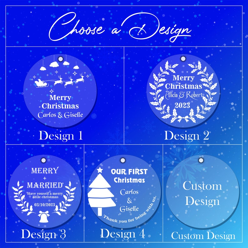 Personalized Christmas Ornaments Merry Christmas Wedding Etsy