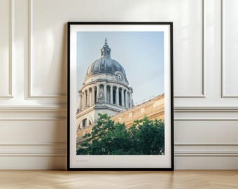 Kopuła budynku Rady Miasta w Nottingham, Fotografia zabytków Nottingham, Sztuka ścienna na zabytkowej architekturze, Wystrój miasta Nottingham