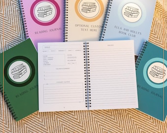 Personalised Book Journal | Gift For Book Lovers | A5 Reading Logbook | Review 40 Books with Prompts | Reading Journal | 6 Colour Themes