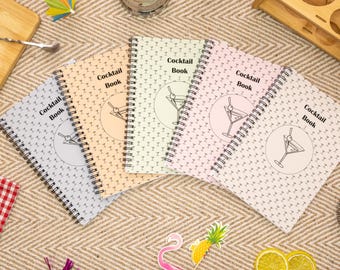 Libro de recetas de cócteles personalizado / Diario de bebidas personalizado / Libreta de cócteles en blanco / Regalo de coctelería / Registro de bebidas A5 para amantes de los bares