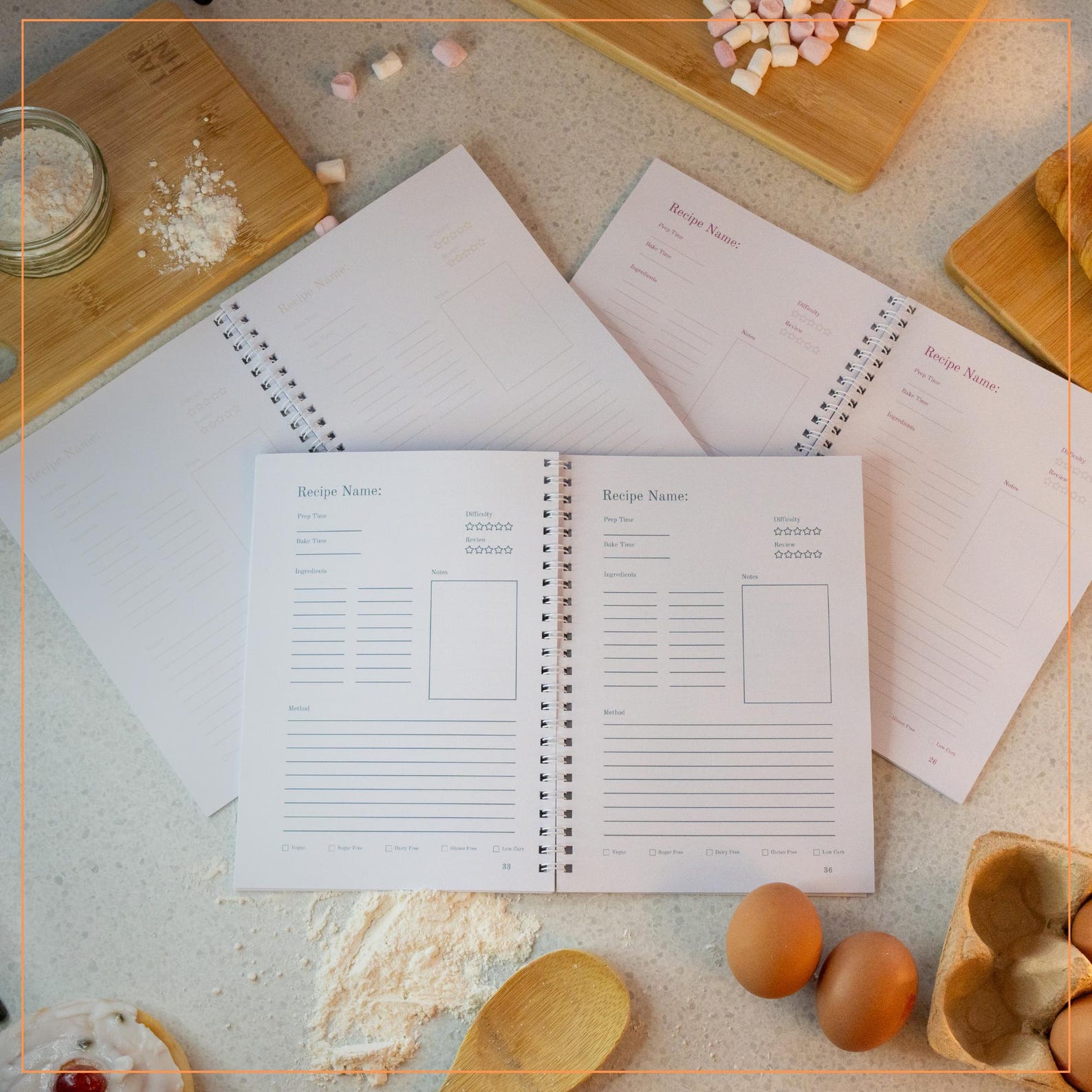 40 Page Baking Recipe Logbook | Custom Baking Journal | Record Your Own Baking Recipes ...