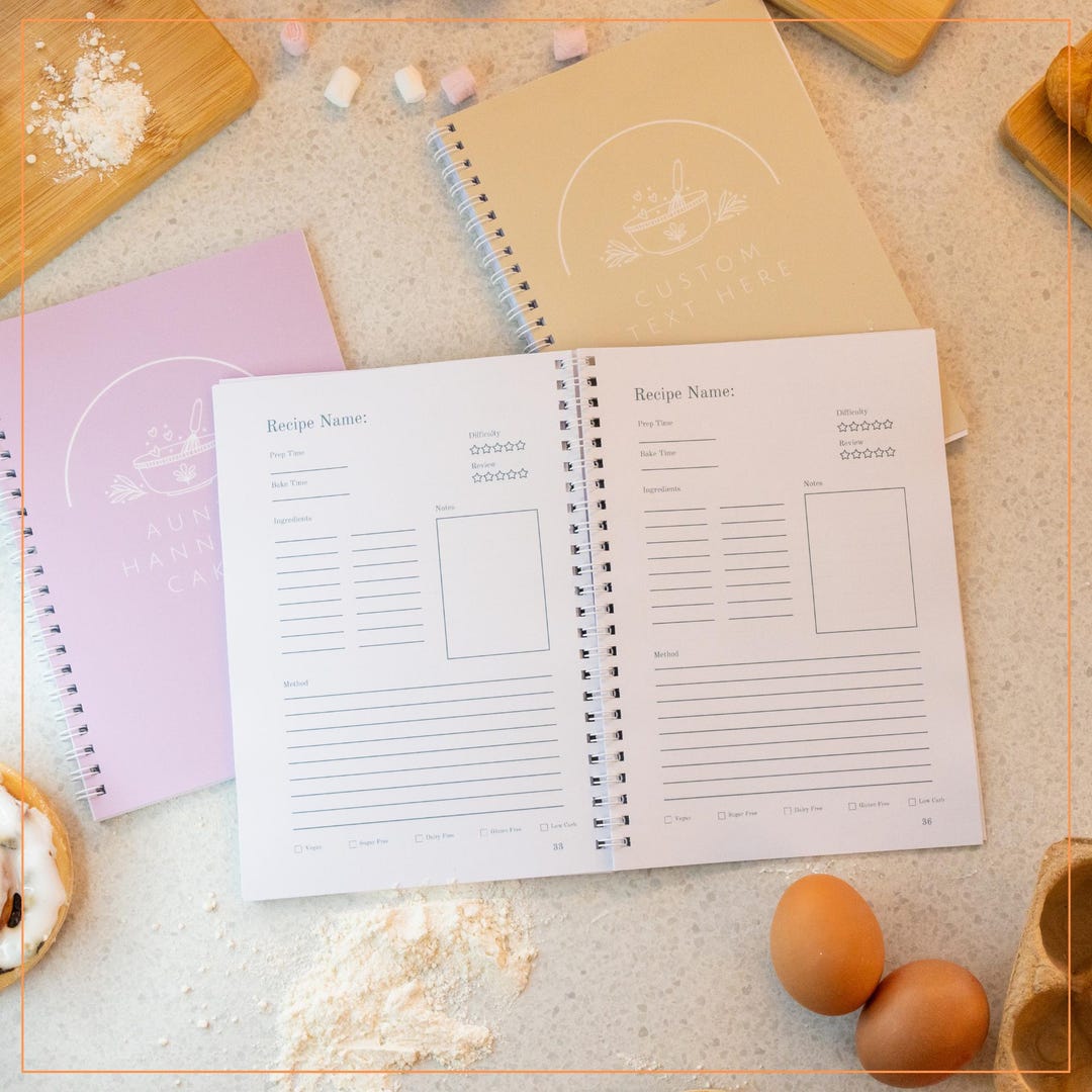 40 Page Baking Recipe Logbook | Custom Baking Journal | Record Your Own ...