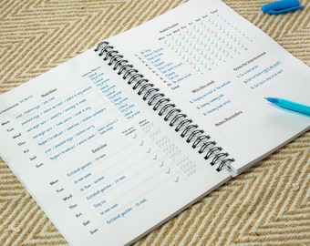 Das Glow Up Journal | Abnehmen, Gewohnheit, Ernährung, Fitness-Tracker mit Reflection & Mindset Prompts | A5 Personalisiertes Wellness Journal