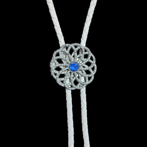 Handmade Silver Swirl Shield Bolo Tie