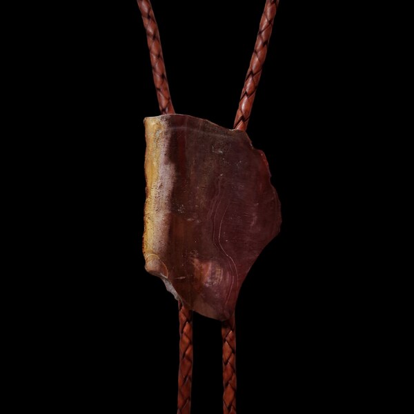 Handmade Petrified Wood Bolo Tie