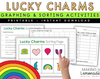 Lucky Charms Graphing Activity Bundle: Sorting & Math (PDF)