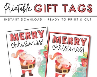EDITABLE Christmas gift tags, Merry Christmas Printable Tag, Christmas Treat Tag, Instant Download, Christmas Party Favor Tags