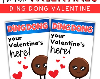 Ding Dong Valentines, Ding Dong Printable Cards, Kids Valentines, Valentines for Class