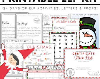 Instant Elf Kit Printable | 24 Days of Ideas & Activities | Props, Letters, Games, Calendar