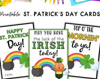 St. Patrick's Day Cards: Printable Gift Tags (Digital Download)