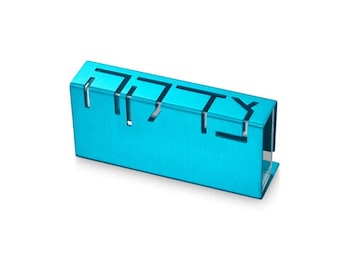 Adi Sidler Contemporary Aluminum Tzedakah Box Jewish Charity Box Turquoise