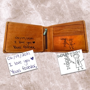 Cartera personalizada - Cartera grabada - Cartera con escritura a mano - Cartera personalizada - Regalo para novio - Regalo para hombre