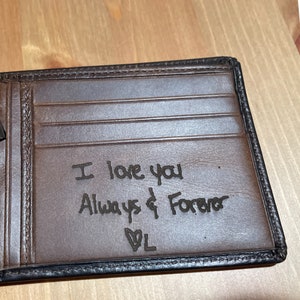 Regalo personalizado / Regalo especial / Regalo / Billetera personalizada / Billetera grabada / Billetera con escritura a mano / Billetera personalizada / Regalo para hombres