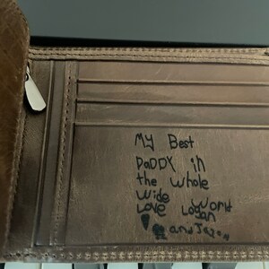 Cartera personalizada - Cartera personalizada - Cartera con escritura a mano - Cartera grabada - Regalo para novio - Regalo para hombre - Cuero genuino - Regalo para papá