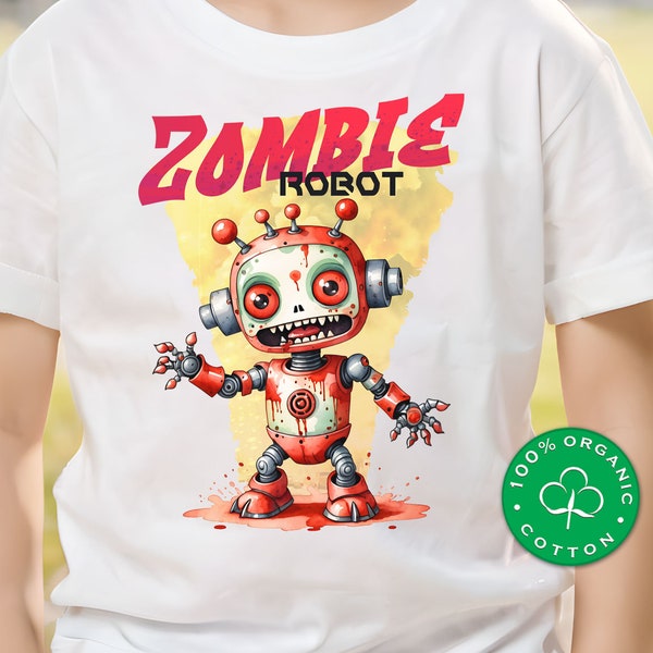 Organic Cotton Kids T-shirt, Zombie Robot