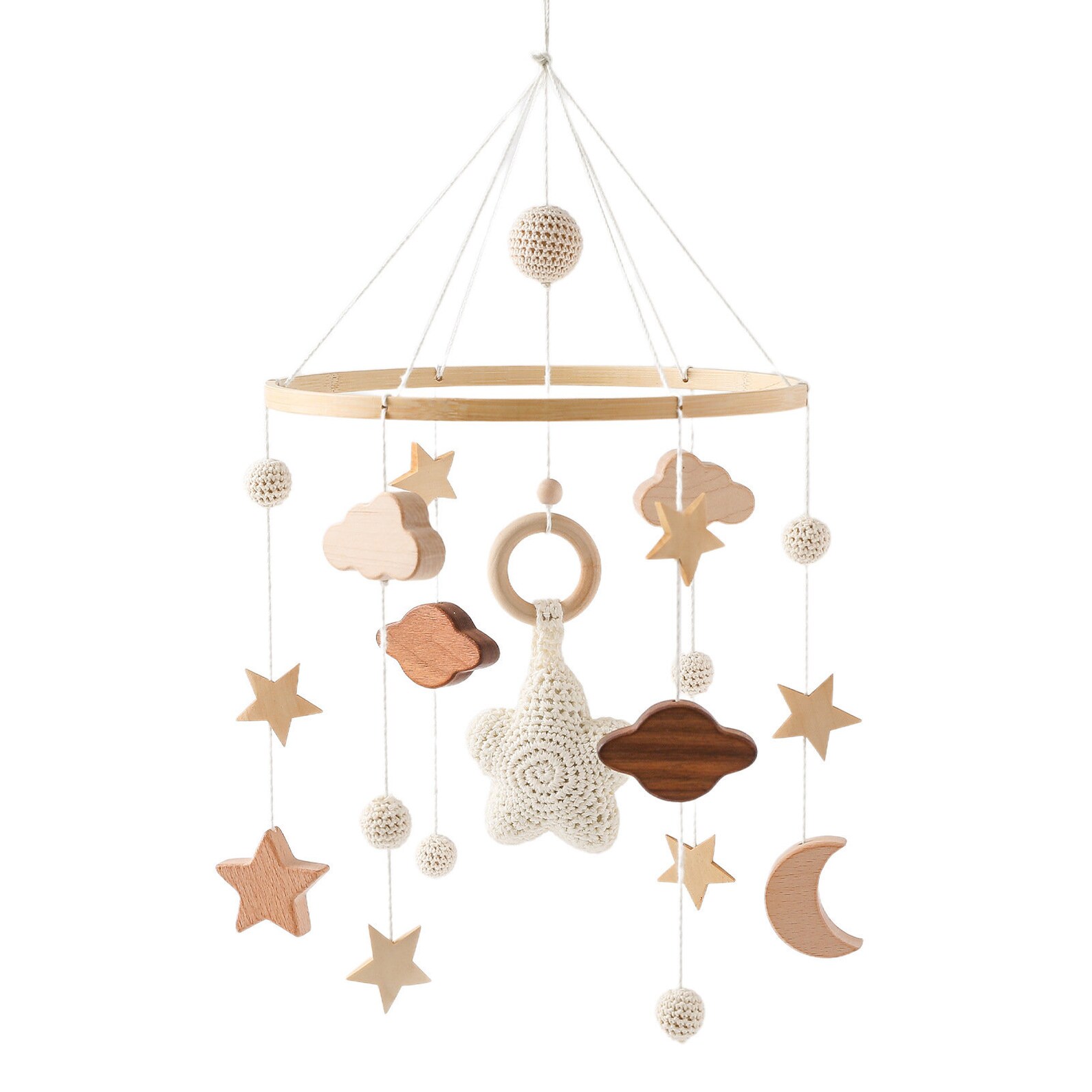 Neutral Baby Cot Mobile Nursery Mobile Baby Mobile Star Etsy