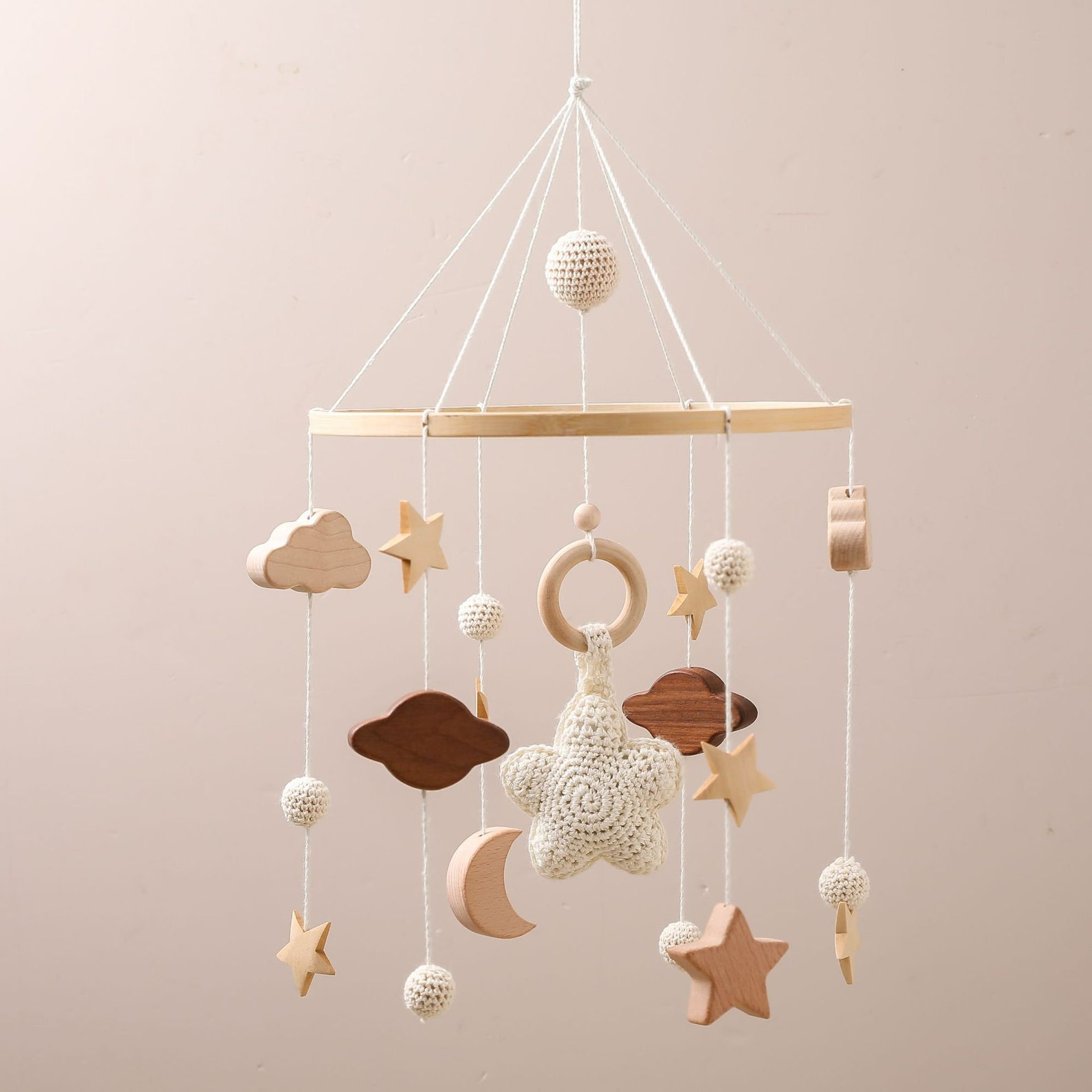 Neutral Baby Cot Mobile Nursery Mobile Baby Mobile Star Etsy
