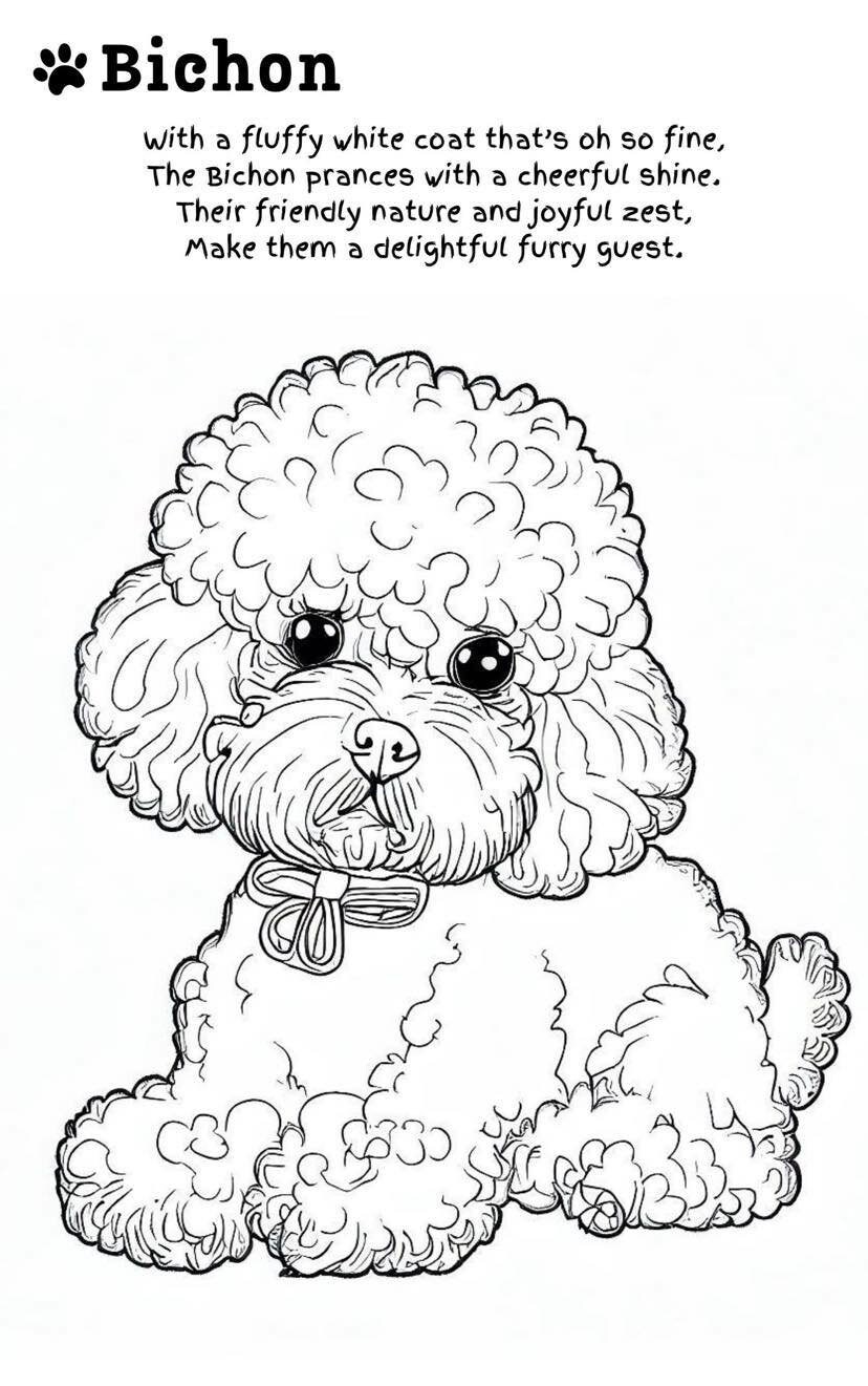 10 Adorable &amp; Cute Dogs Printable Coloring Book for Kids - Etsy