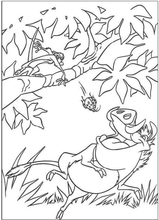 lion king timon and pumba coloring pages