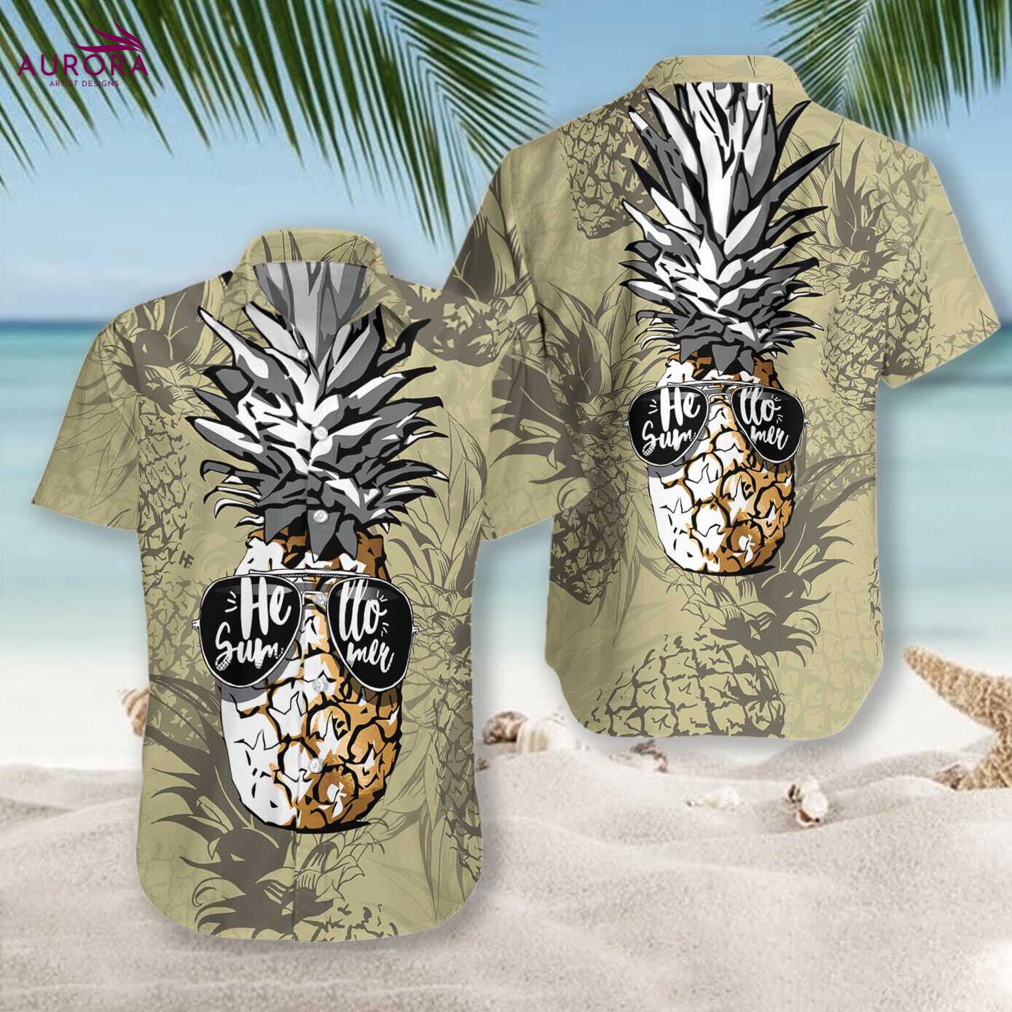 Discover Pineapple Hello Summer Hawaiian Shirt Summer Beach Aloha US Size