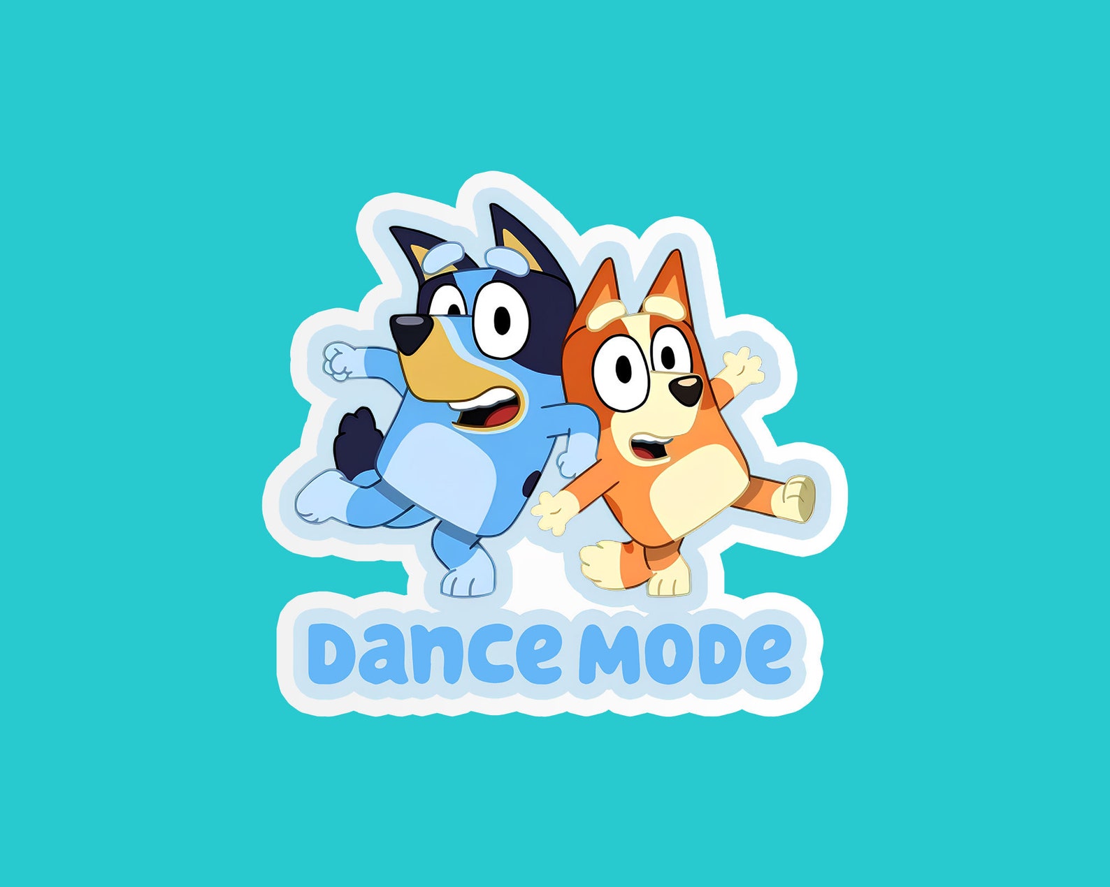 Bluey Stickers Bluey Dance Mode Stickers Here Come the Etsy