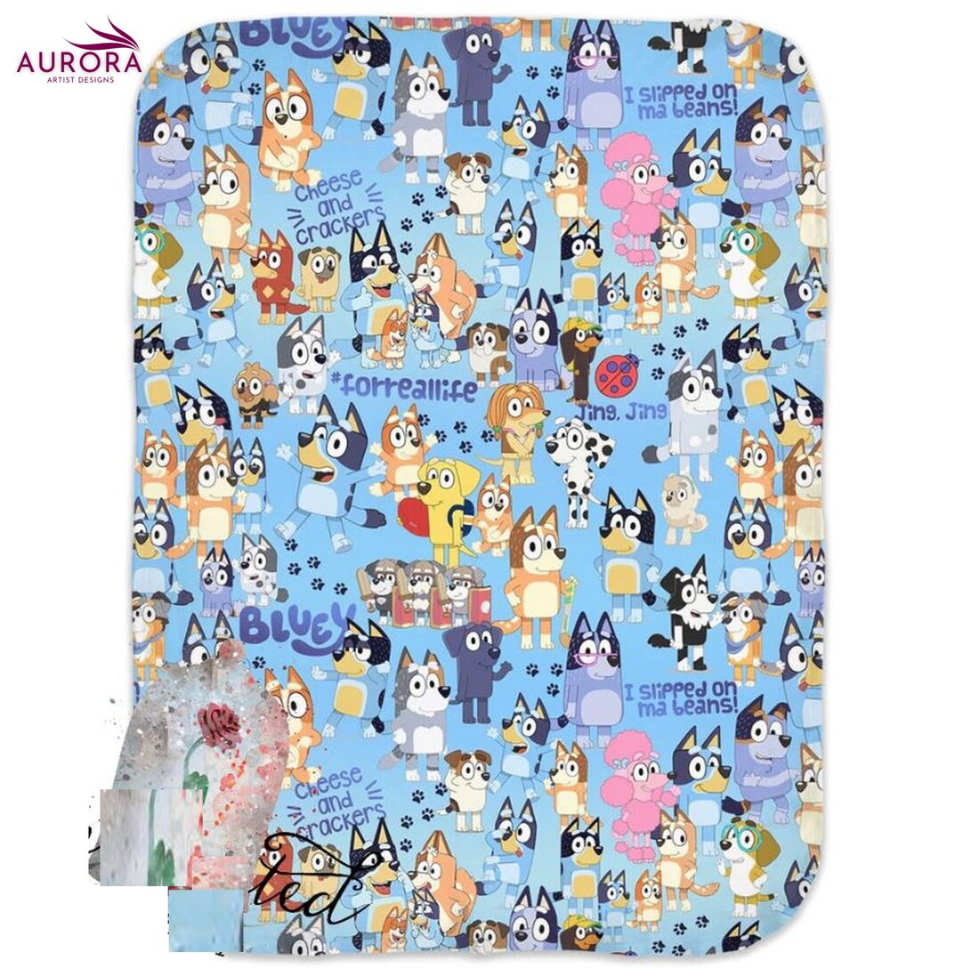 Bluey Swaddle Blanket Bluey Fleece Blanket Blankets for Etsy