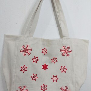 Woodblock Printing, Eco Friendly, Reusable Shoulder Bag, Beach Bag, Tote Bag, Handmade Bag, Cotton Tote Bag, Desıgner Bag, Merry Christmas,