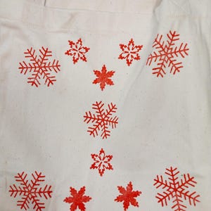 Merry Christmas, Desıgner Bag, Woodblock Printing, Eco Friendly, Reusable Shoulder Bag,Tote Bag, Handmade Bag, Cotton Tote Bag, Beach Bag,