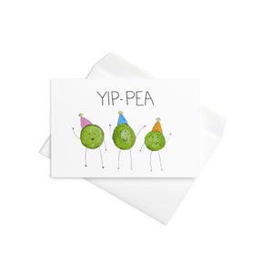 YIP-PEA Grußkarte | Original Aquarell | Feier-Karte | Kostenloser Versand