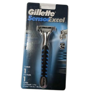 Gillette Sensor Excel Razor Handle with 1 Cartridge – Twin Blade Manual Shaver for Smooth & Comfortable Shave