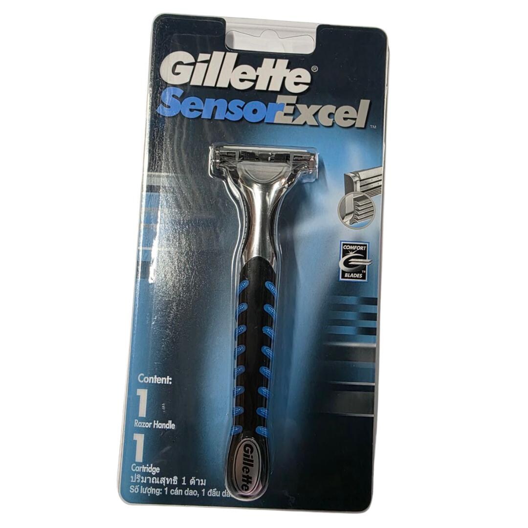 Gillette Sensor Excel Razor Handle With 1 Cartridge Twin Blade Manual