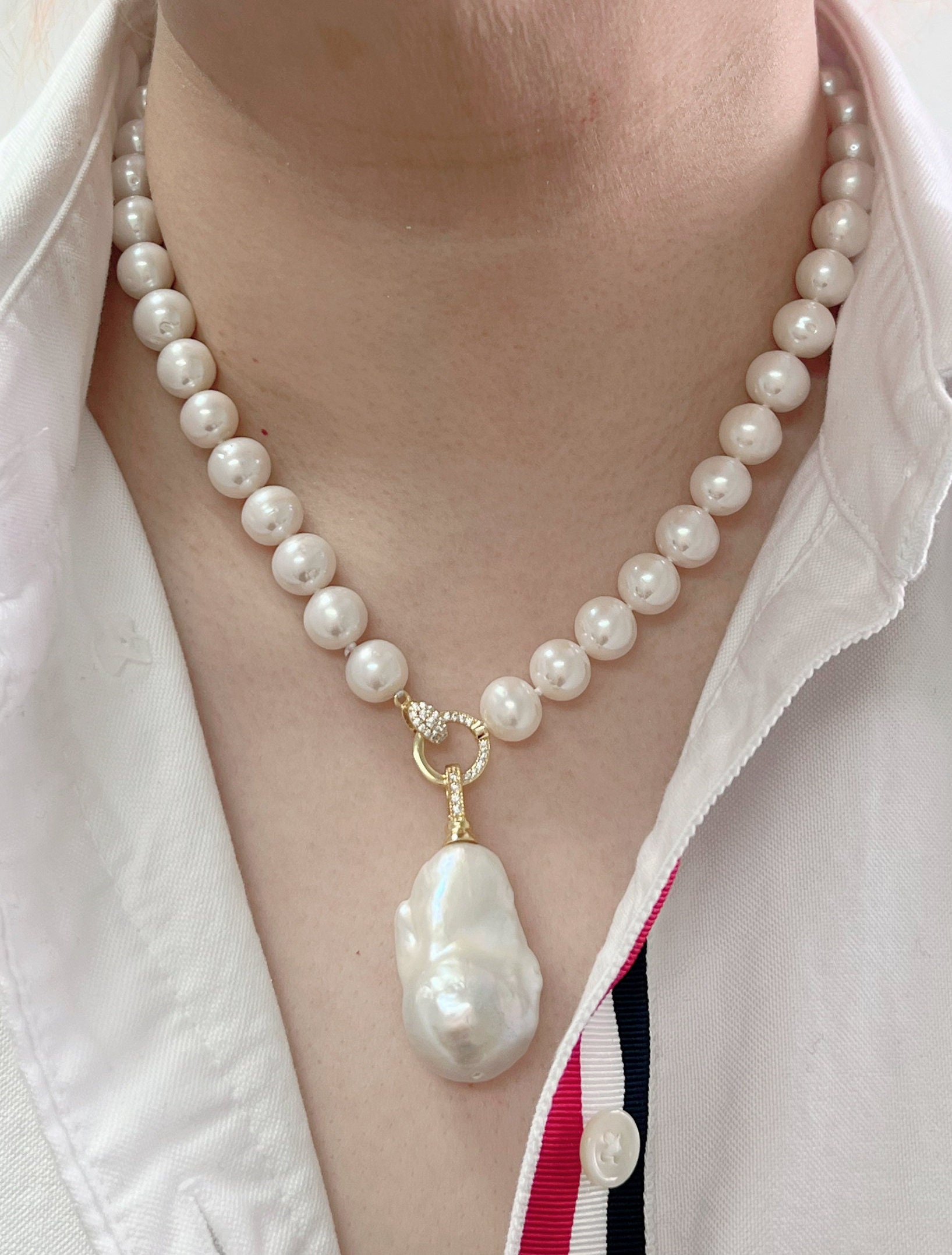 Choker Necklace Pearl Necklace Shell Necklace For Girls Seashell