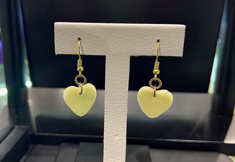 Off white heart earrings image 1